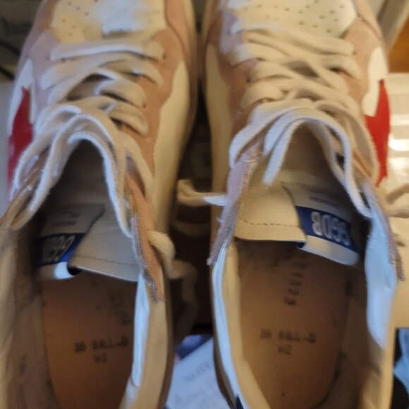 Golden Goose Ballstars Size 38 US 7.5-8 Pink Suede Red Star ⭐️ - Picture 8 of 10